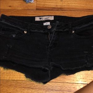 Short black jean shorts,size 5, fit like a 3